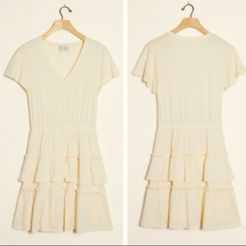 Anthro Cream tiered dress from Anthropologie Saturday Sunday